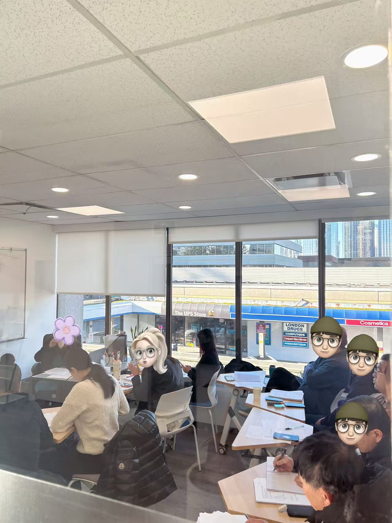 Students learning French in classroom